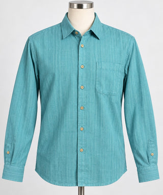 Jos. A. Bank Men's Linen Button-Up Shirt Large Turquoise