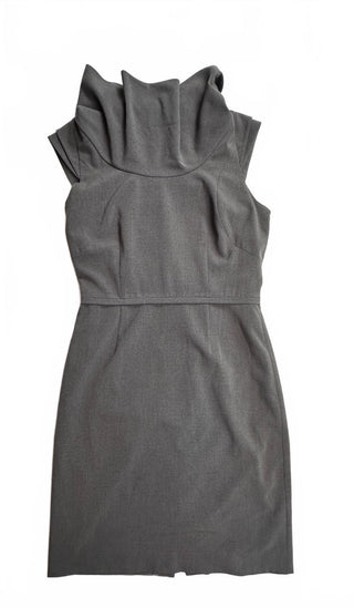 Tahari Arthur S Levine Gray Cowl Neck Sheath Dress 4