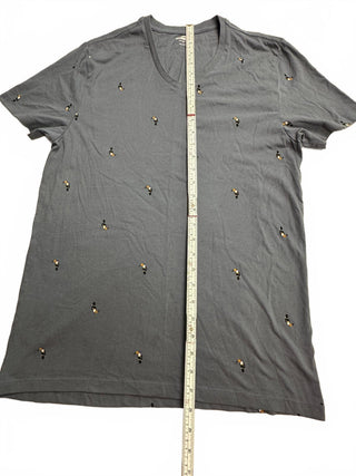 Old Navy Men's Medium Gray Toucan Embroidered V-Neck T-Shirt