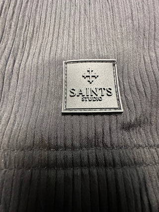 Saints Studio Men's M Black Textured Snap Front Overshirt