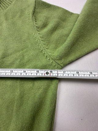 Yesfashion Green Full Zip Mock Neck Cardigan Sweater M NWT