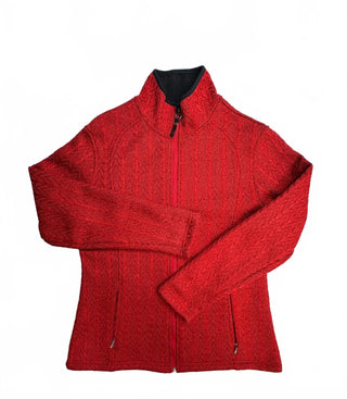 Killtec Red Cable Knit Full Zip Fleece Jacket Women’s 14