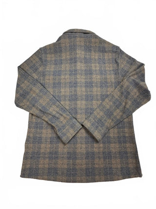 7Diamonds Soft Stretch Medium Blue and Beige Plaid Button-2