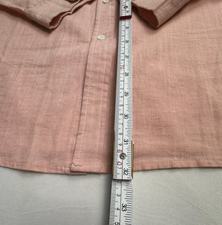 Men's Light Pink Long Sleeve Button-Up Shirt Size Medium