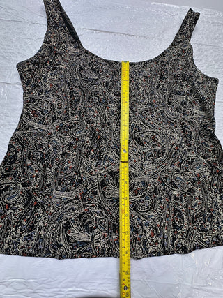 Alex Evenings Black Paisley Sleeveless Tank Top Women