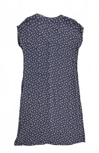 Madewell Navy Floral Button Front Midi Dress Size S V Neck
