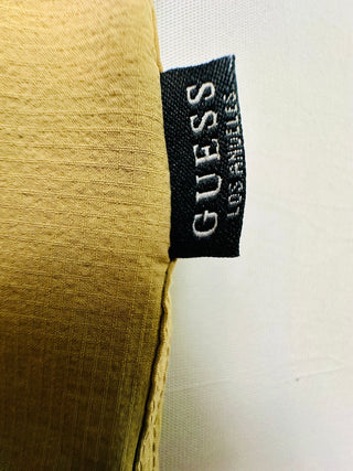 GUESS Men's L Tan Nylon Stretch Utility Shirt Overshirt