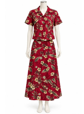 Laura Scott Women's Red Floral Two-Piece Set - Short Sleeve