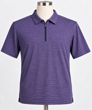Lands' End Men's Purple Half-Zip Polo Shirt Size XL Casual