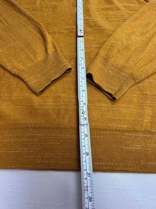 J.Crew Men's Large Cotton Crew Neck Sweater in Mustard