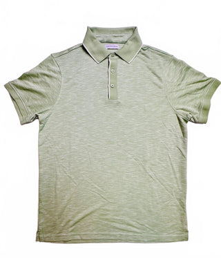 Geoffrey Beene Men's M Green Heather Short Sleeve Polo Shirt