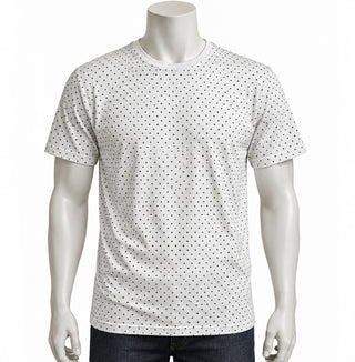 Kenneth Cole New York Large White Polka Dot T-Shirt