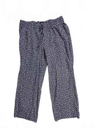 GAP Womens M Navy Floral Wide Leg Pull On Cotton Pants