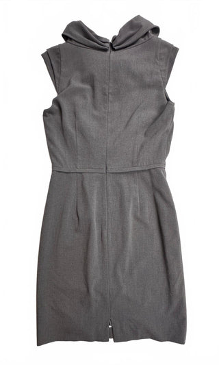 Tahari Arthur S Levine Gray Cowl Neck Sheath Dress 4