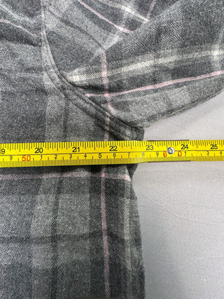 George Gray Pink Plaid Flannel Button Down Shirt Men's L