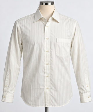 Ermenegildo Zegna Couture Men's 43/17 Ivory Dress Shirt