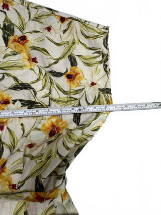 Kensie Jeans Womens XL Linen Blend Floral Wide Leg Jumpsuit