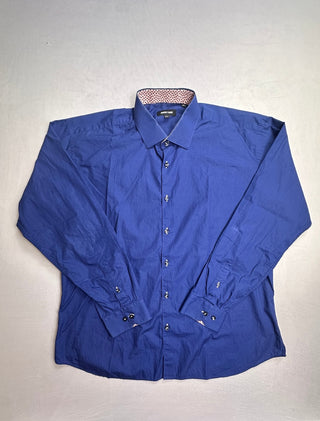 Jared Lang Royal Blue Cotton Dress Shirt Men's 17.5