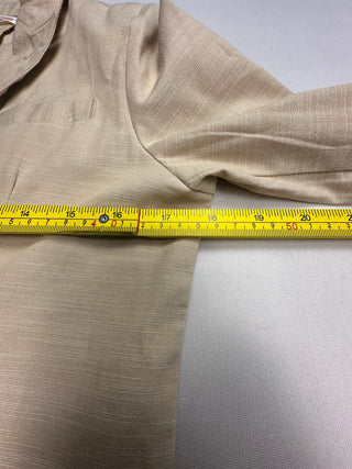 Mens Beige Cotton-Blend Two-Button Blazer Size 38R by Target