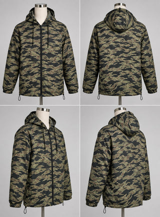 Jackson Men's M Tiger Camouflage Hooded Windbreaker Jacket