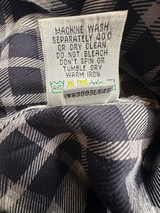 Bugatchi Uomo Men's Large Black and White Plaid Shaped Fit
