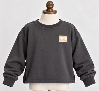 PUMA Women's Black Oversized Crewneck Sweatshirt Size S