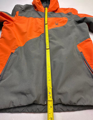 Spyder Kids XL 18 Orange Gray Hooded Ski Jacket