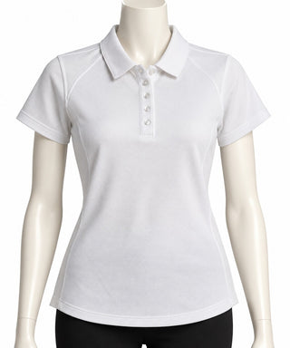 Lady Pin Seeker Performance Golf Polo Shirt Medium White