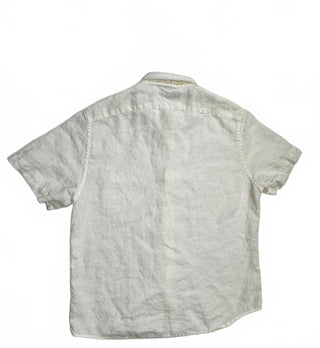 Banana Republic Men's White Linen Short Sleeve Button-Up M