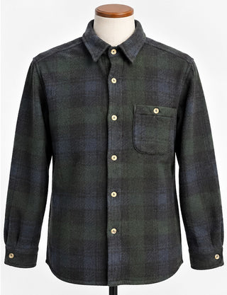 R-N-Z California Green Blue Plaid Fleece Shirt Jacket XL