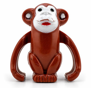 Vintage Wind Up Monkey Toy Brown Plastic Mechanical China