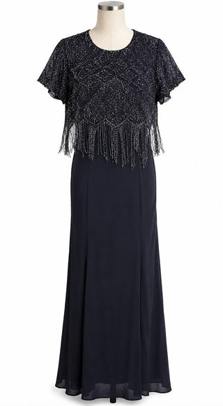 Shar-Tide of California Vintage Navy Blue Lace Overlay 14P
