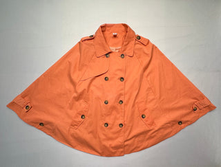 DownEast Basics Orange Trench Cape Poncho Women’s M