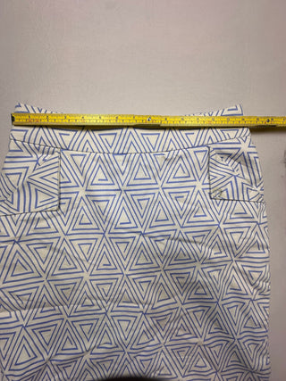 Mikarose Blue White Geometric Pencil Skirt Women’s M