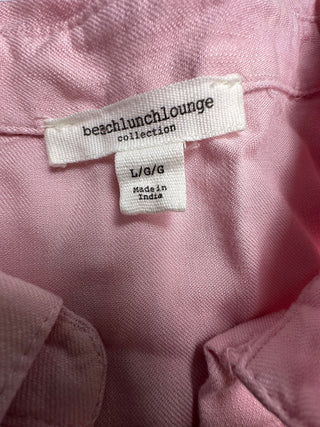 BeachLunchLounge Pink Viscose Button-Up Shirt Women's Large