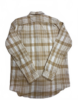 GAP Men's M Tall Tan Plaid Standard Fit Button Up Shirt