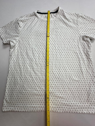 Kenneth Cole New York Large White Polka Dot T-Shirt