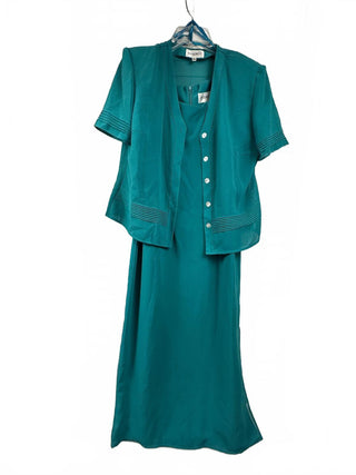 Studio I Women's Turquoise Two-Piece Dress and Jacket Set