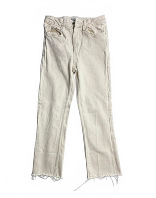 Zara Cream Raw Hem Straight Leg Jeans Women US 2 EUR 34