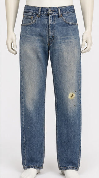 Levi's 505 Regular Fit Jeans Men's 33x32 Blue Distressed