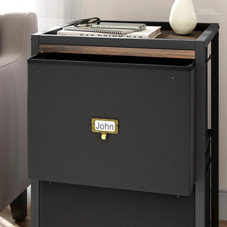 2-Drawer Mobile File Cabinet with Lockable Wheels and Anti-Drop Buckle