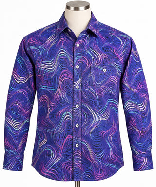 Bugatchi Classic Fit Men's Button-Up Shirt in Vibrant Purple