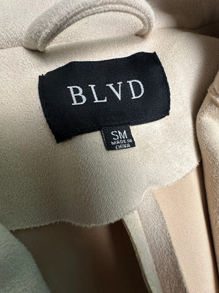 BLVD Faux Suede Long Coat Women’s S/M Cream Beige