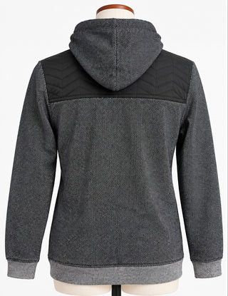 Mossimo Supply Co Black Gray Quilted Zip Hoodie XL (16)