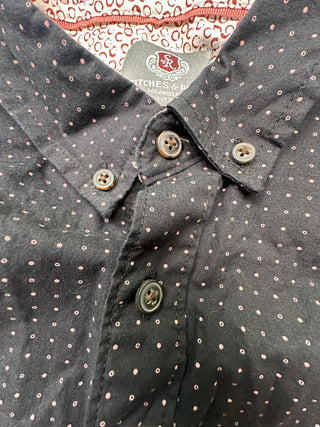 Stitches & Rivets Men's Black Short Sleeve Button-Up Shirt M