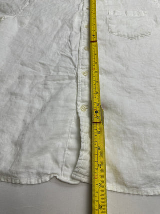 Banana Republic Men's White Linen Short Sleeve Button-Up M