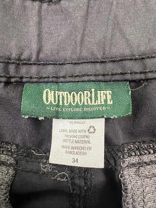 Outdoor Life Men's Black Cargo Shorts Size 34 Lightweight