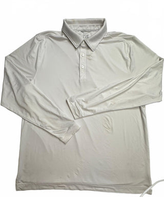 Cutter & Buck Men's Long Sleeve White Polo Shirt CB DryTec L