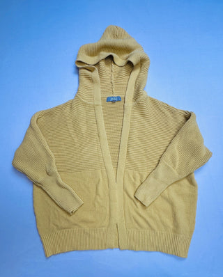 Marled Reunited Clothing Mustard Hooded Cardigan Sweater M