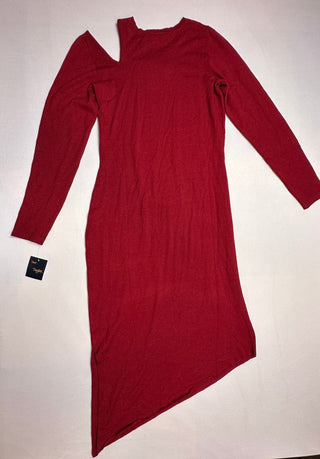 Just Taylor Red Asymmetric Sweater Dress Cutout NWT Size M